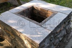 Landesign-Hardscape-Masonry-Valley-Forge-Custom-made-fire-pit-topped-with-lime-stone