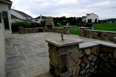 Landesign-Hardscape-Masonry-Valley-Forge-Flagstone-patio-columns-walls-fire-place